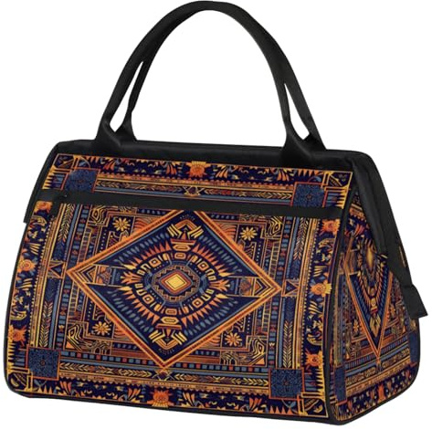 Carpet Flower Pattern Gym Bag for Women Men Travel Sports Duffel Bag with Trolley Sleeve Waterproof Sport Weekender Overnight Bags Carry On Tote Bags for Travel Gym Sport-17