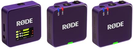 RØDE Wireless GO (Gen 3) – Kompakter kabelloser Mikrofon – Kristallklarer Klang, 32-Bit Float Aufnahme, automatische Pegelregelung, für Telefone, Kameras und Computer (Violett)
