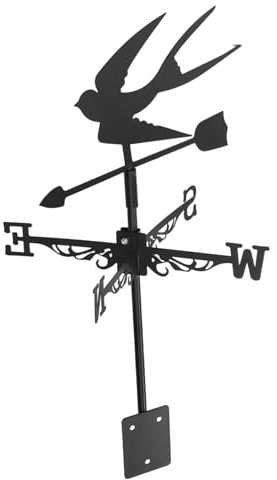 Toddmomy Veleta de Ave de Hierro Forjado Veleta Viento y Señal de Dirección para Decoración de Jardín Exterior Decorativa de Metal para Techo