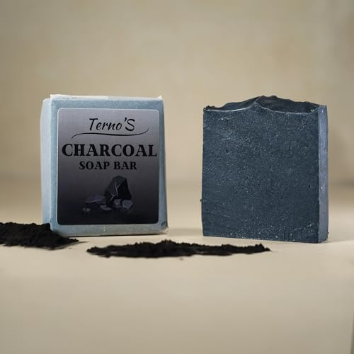 Terno’S Activated Charcoal Naturseife 100g – Handgemacht in Bayern mit Bio-Ölen – Vegan & Palmölfrei – Für Haare, Gesicht & Körper – Naturkosmetik bei empfindlicher Haut & Haar – Duftfrei – Aktivkohle