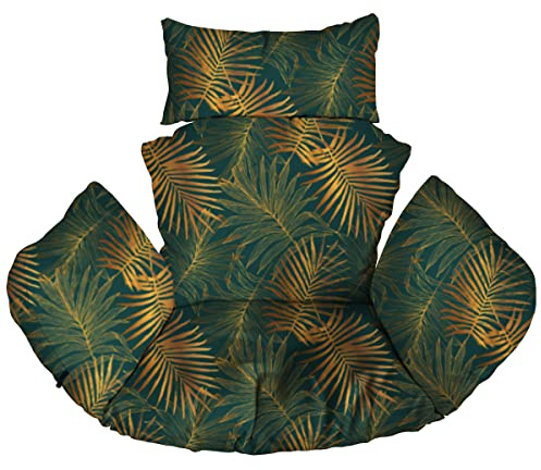 Ferocity Suspendu Hamac Chaise Coussins XXL, Imperméable Siège de Chaise Rembourrage pour Patio Jardin, Balançoire Panier Suspendu Coussin de Siege, Palm Green [114]