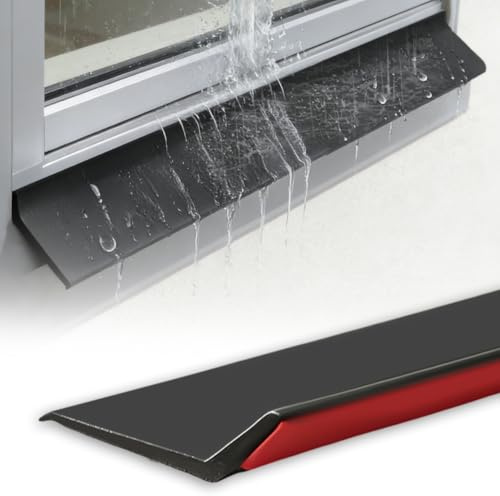 Tira de protección de lluvia autoadhesiva de goma, 4,5 cm x 1 m, sellado de ventanas flexible, deflector de gotas para puertas, alféizares de ventanas y puertas de coche, tira de protección contra el