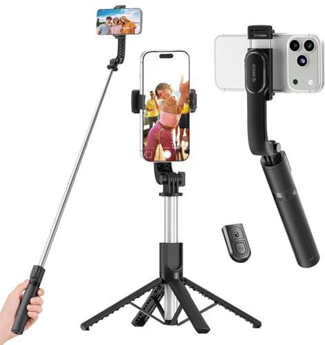 ORICO Palo Selfie Extensible 103cm con Soporte 4 Patas Ultraestable, Acero Inoxidable, Ideal para Vlogs, Fotos Grupales y Paisajes Compatible con iPhone y Android