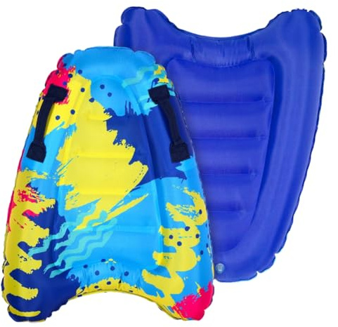 CEWROM Aufblasbares Bodyboard Tragbares Bodyboard Kinder mit Griffen, Aufblasbares Schwimmbrett, Surfboard Kinder zum Strandsurfen Pool Schwimmen Sommer Wassersport (Hellblau)