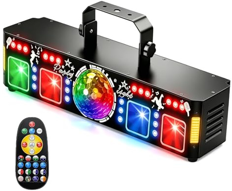 DMX512 Kompatibel musikstyrd DJ-lampa DMX512 Stroboskop UV-spegelboll scenlampor med fjärrkontroll, för klubb, bröllop, Halloween, fest och hemmabruk
