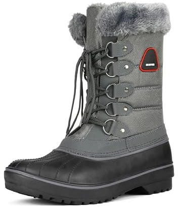 DREAM PAIRS Women's Snow Boots,Size 6,Grey,DP-Canada