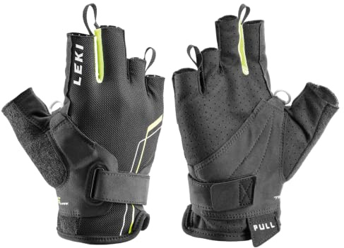 LEKI Nordic Breeze Shark Short Handschuhe, schwarz-gelb-Weiss, EU 6