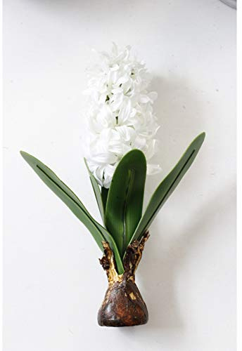 keepmg Fiore Artificiale Giacinto con Bulbi Ceramica Fiore di Seta Simulazione Foglia Wedding Garden Decor Home Table Plant 1Pc