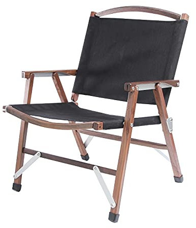 DUNAKE Silla Plegable Ligera,sillas Camping Plegables Ligeras,Silla de Camping con Respaldo, Pescar/Camping/Barbacoa/Viajar/Beach,600D Poliéster Oxford Paño de Tela ergonómico (Color : Black)