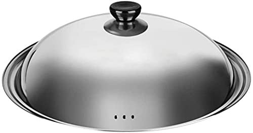 YRHH Topfdeckel Edelstahl Kochgeschirrdeckel Ersatz Topfdeckel Abdeckung Pfanne Wokdeckel Runder Knopfgriff Verbrühungsschutz Topfdeckel-32cm