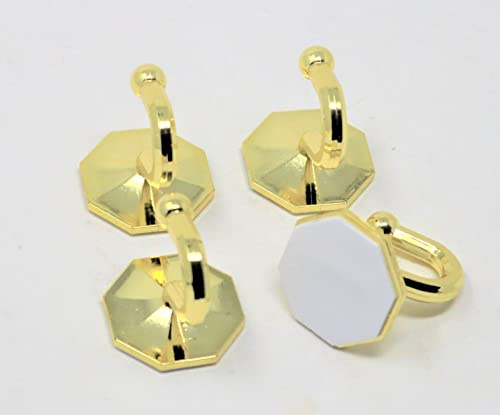 fiXte Pack of 4 Self Adhesive Tie Back Hooks (Gold)