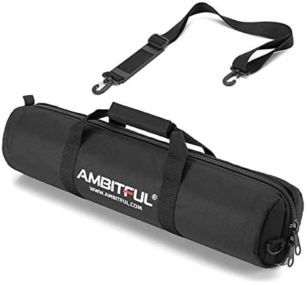 AMBITFUL Sac de Transport pour trépied 65cm - Robuste avec Sac de Rangement et bandoulière - Sac de Transport rembourré pour Pieds d'éclairage, et Accessoires de Photographie sur trépied