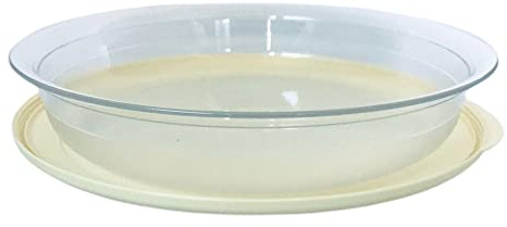 Tupperware Tafelperle Flach 1,3 Liter Servierplatte OHNE Rand hellgelb gelb Clasic Royal