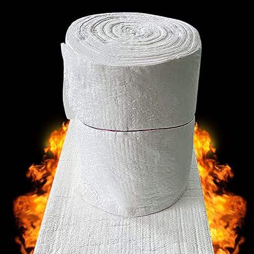 LFFH Ceramic Fiber Blanket, Fire Insulation High Temperature 1260F, Suitable For Wood Stove, Pizza Oven, Kiln, Forge, Fireplace, Etc. (Color : 0.61x15m 10mm)