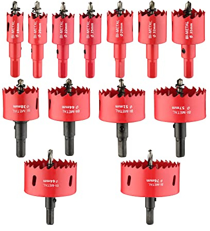 dashap 13PCS Bi-Metal Hole Saw Kit with Drill Bits, Carbide Hole Saw Set for Thin Metal and Wood, Cutting Diameter 3/4'' to 3''