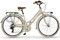 Airbici 605AL Damenfahrrad Citybike 28 Zoll Beige | Fahrrad Damen Retro Cityräder City Bike | 6 Gänge, Aluminiumrahmen, Schutzblech, LED-Licht und Gepäckträger City-Bike Damen (Beige)