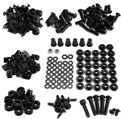 AQWAL Compatible avec Yamaha pour YZF-R6 2006 2007 Moto Kits Complets De Boulons De Carénage Clips Corps Vis Fixations Boulon Écrou Et Rondelle Assortiment Kit boulons et écrous de Moto