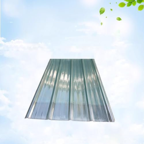 Fogli Pretagliati di Vetroresina,copertura tettoia da 1,2mm,Pannelli da Tetto Trasparente,Lamiere Ondulate Antipioggia anti-UV,Lastra di Ricambio per garage,con vite (0.9x0.8m/35x31in,2 Pcs)