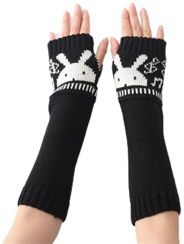 SLEDEZ Warmer Strick-Armwärmer Offene Finger-Strickhandschuhe for Herbst und Winter, warme Armmanschette for Männer und Frauen, gestrickte Ärmelabdeckung (Color : Black, Size : 32x8cm)