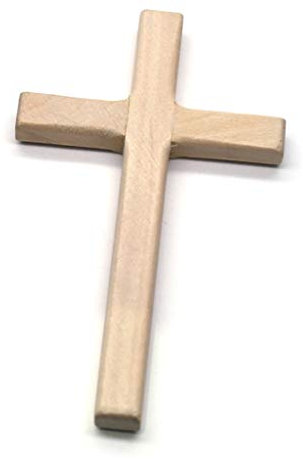 Navna Lot de 2 croix en bois faites à la main avec pendentif religieux pour décoration murale