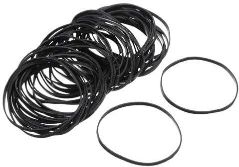 sourcing map 100 Pack Rubber Band Stretchable Rubber Elastic Band Black 70mm x 4mm Hair Rubber Bands for Home Office