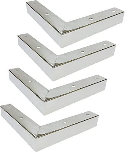 ASerZenith 4 Möbelfüße Eisenbeschläge Möbelbeine Metall Schrankfüße Sofabein Möbelerhöhung Tisch Couch Schreibtisch Bettfüße Zubehör Ersatz (Farbe: Schwarz) (Silber)