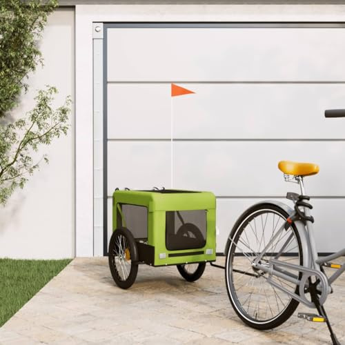 Homgoday Chariot pour chien, remorque de vélo pour animaux vert et noir Oxford et fer,chariot pour chien, chariot pour vélo, chariot pour chien, transport pour chien, vélo