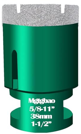 Mgtgbao Diamond Core Drill Bit, 1Pcs 1-1/2(38mm) with 5/8-11 Thread Dry Drilling for Porcelain Tile Ceramic Masonry Brick Granite Marble Stone (Green)