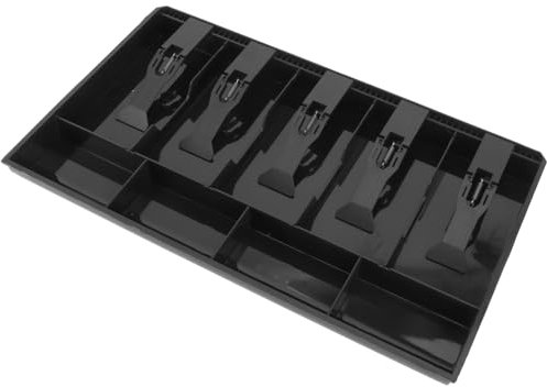 FUNOMOCYA 5gitter Schubladenbox Schwarz Mit Geldscheinfächern Und Münzfächern Für Bargeldorganisation Als Kasse Geldschublade Für Supermärkte Boutiquen Und Zuhause Langlebiges Material
