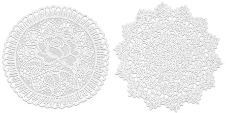 CALLYSONIC Deckchen Häkeln, Spitzendeckchen Klein, 15cm Platzdeckchen Rund, Handgefertigte Spitze Untersetzer, Häkeln Vintage Tischdeckchen für Küche, Esszimmer, Party, Kommoden Dekoration, 2 PCS