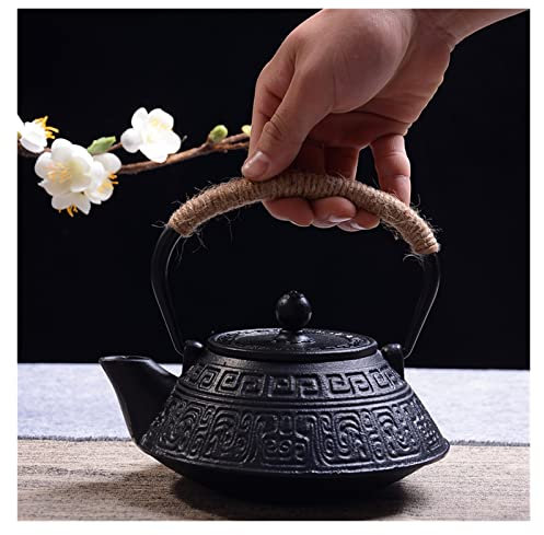 Tetera de Hierro Fundido Japonesa Tetera de Hierro Crudo del Sur Tetera de Hierro con Tetera de Acero Inoxidable con Fugas de té (0,9 LC) (0,9 l B)
