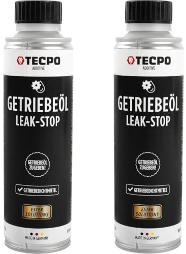 TECPO 2x Dichtungs-Additiv, 300ml Getriebeöl Verlust Stopp - Getriebedichtmittel zum Stoppen von Leckagen und ölgeschmierten Systemen