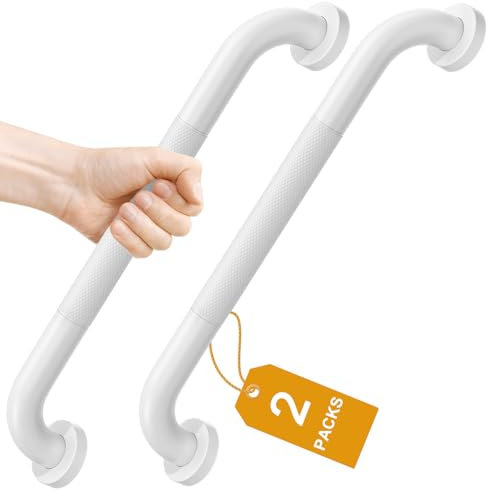 FANHAO 2 Pezzi Maniglione Bagno, 41 cm Maniglione Doccia SUS304 Acciaio Inossidabile, Antiscivolo, barra di sostegno per parete della vasca per Disabili Anziani Gravida Bambini