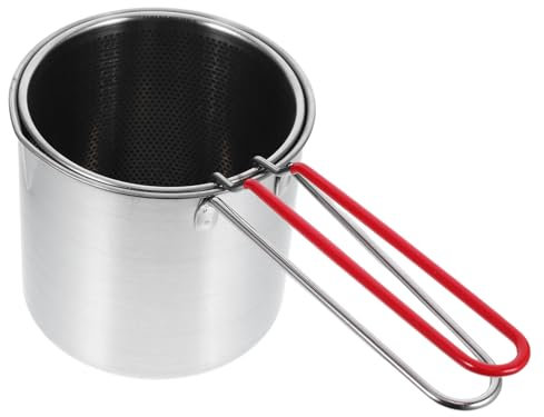 ABOOFAN Freidora De Acero Inoxidable Mini con Cesta para Freidora De Patatas Fritas Pequeños o Cocina