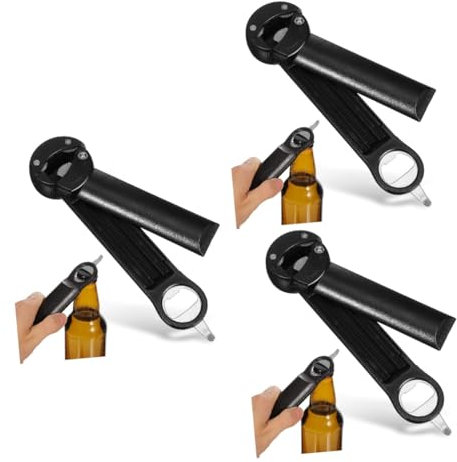 ULTECHNOVO 3piezas Abridor De Tarros Retráctil Inoxidable Abridor Manual Multifuncional Para Botes y Latas Diseño Mango Ergonómico Para Mayores