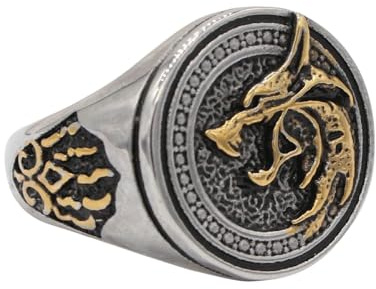 Bague en acier titane style vintage pour homme avec motif totem de loup pour un usage quotidien