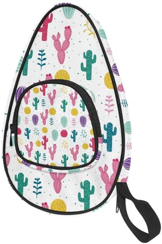 VAPOKF Housse pour raquette de tennis de table, motif cactus coloré, motif dessin animé, pour raquette de ping-pong, raquette de tennis de table avec pochette pour 4 à 5 balles