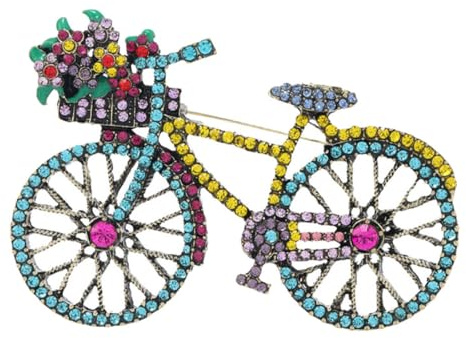 Broche de Bicicleta Gemas de Imitación para Mujer Elegante | Aleación de Zinc y Brillo, Resistente y Firme, para Actuaciones y Sombreros