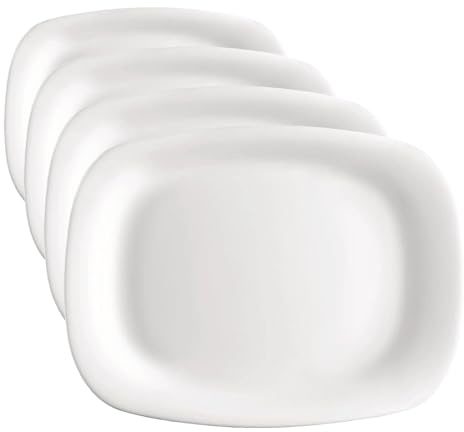 Bormioli Rocco Assiette 34 x 24 cm Parme Blanc, Verre (Lot de 4)