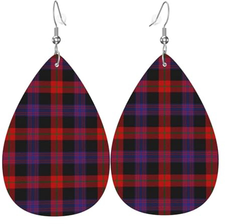 Orecchini Da Donna Pelle Sintetica Brown Family Tartan Jewelry Orecchini In Pelle A Forma Di Lacrima Leggeri E Lussuosi Per Decorazione Per Abbigliamento Le Donne Ragazze