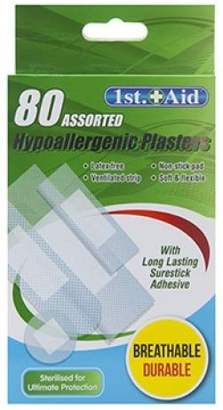 Assortiment de pansements hypoallergéniques – Lot de 80 tailles assorties Idéal pour la maison et le bureau