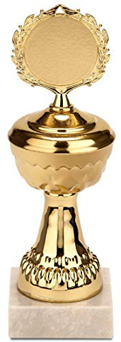 BRUBAKER - Coupe pour Champions & Vainqueurs - 1 Pièce ou Lot de 6/12/30/50 - Trophée doré/Socle en Marbre - Hauteur 22 cm - Prix pour Équipes de Sport/Compétitions/Événements Sportifs