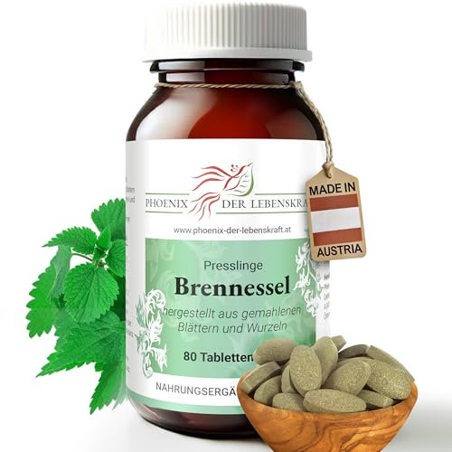 Brennessel Tabletten 600mg | 80 Tabletten Urtica dioica | Premium Qualität aus Österreich | Vegane Tabletten statt Kapseln ohne Zusatzstoffe | Gemeine Nessel, Große Nessel, Grosse Brennnessel