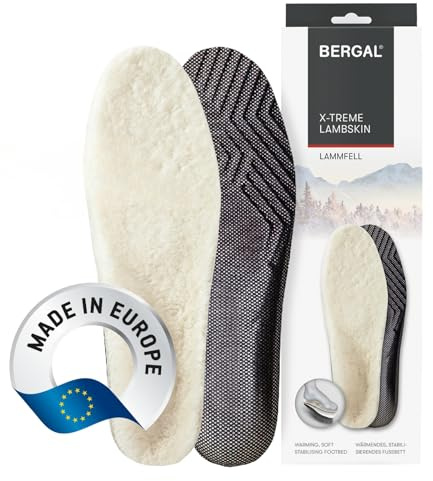 X-TREME LAMBSKIN 1 Paar Lammfell-Sohlen anatomisch geformt für mehr Halt in Boots, ultra wärmende Winter-Einlagen, warme Thermosohle, natürliche Schaffell Schuheinlagen, echtes Fell, Größe 36-42