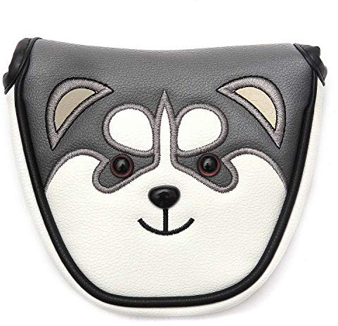 SEACLOUD Golfschlägerhaube, niedlicher Husky-Cartoon-Tier, PU-Leder, staubdicht