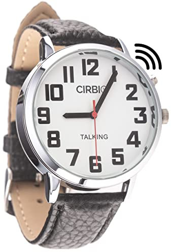 Big Talking Watch with Jumbo Numbers for Visually impaired with North American Male Voice, Black, English