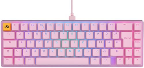 Glorious Gaming GMMK 2 Compact (65%) - Mechanical Gaming Keyboard, Aluminium Frame, Customisable, Doubleshot Caps, Fox Switches, Per Key RGB, Full NKRO, English UK QWERTY Layout - Pink