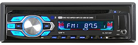 Reproductor de Radio para Coche MP3 1 DIN 12V estéreo para Coche con Bluetooth DVD CD Coche Manos Libres Autoradio BT Audio Radio con Mando a Distancia inalámbrico