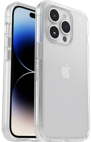 OtterBox Symmetry Clear Case for iPhone 14 Pro, Shockproof, Drop proof, Protective Thin Case, 3x Tested to Military Standard, Antimicrobial Protection, Clear