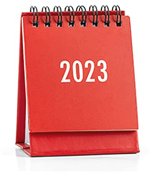Mini Calendriers de bureau 2023,Calendrier de Poche pour 2023,Calendrier Mensuel Hebdomadaire Portatif d'août 2022 à décembre 2023,Petit Calendrier de Table avec Autocollants,Desk Calendar